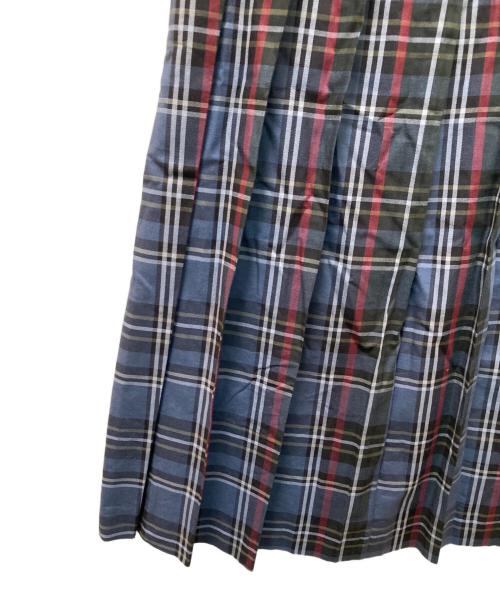 LACOSTE（ラコステ）LACOSTE (ラコステ) BEAMS BOY (ビームスボーイ) 別注チェック プリーツ スカート ネイビー サイズ:38の古着・服飾アイテム