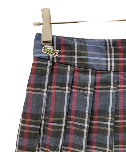 LACOSTE（ラコステ）LACOSTE (ラコステ) BEAMS BOY (ビームスボーイ) 別注チェック プリーツ スカート ネイビー サイズ:38の古着・服飾アイテム