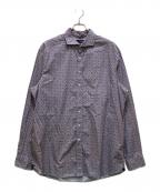 LARDINIラルディーニ）の古着「総柄ワイドカラードレスシャツ」｜ブルー