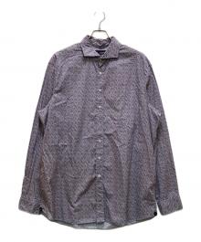 LARDINI（ラルディーニ）の古着「総柄ワイドカラードレスシャツ」｜ブルー