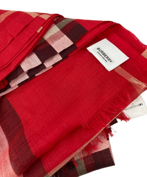 BURBERRY LONDON（バーバリーロンドン）BURBERRY LONDON (バーバリーロンドン) チェックストール レッド サイズ:220×70㎝の古着・服飾アイテム