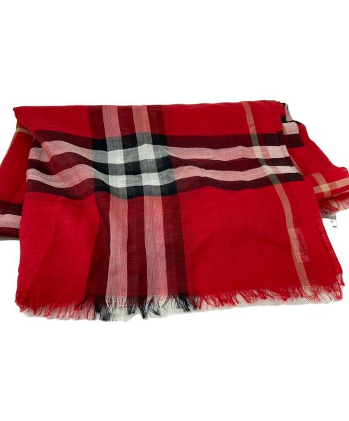BURBERRY LONDON（バーバリーロンドン）BURBERRY LONDON (バーバリーロンドン) チェックストール レッド サイズ:220×70㎝の古着・服飾アイテム