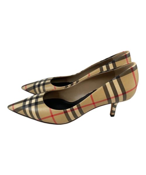 BURBERRY（バーバリー）BURBERRY (バーバリー) ヴィンテージチェックレザーパンプス ベージュ サイズ:37Wの古着・服飾アイテム