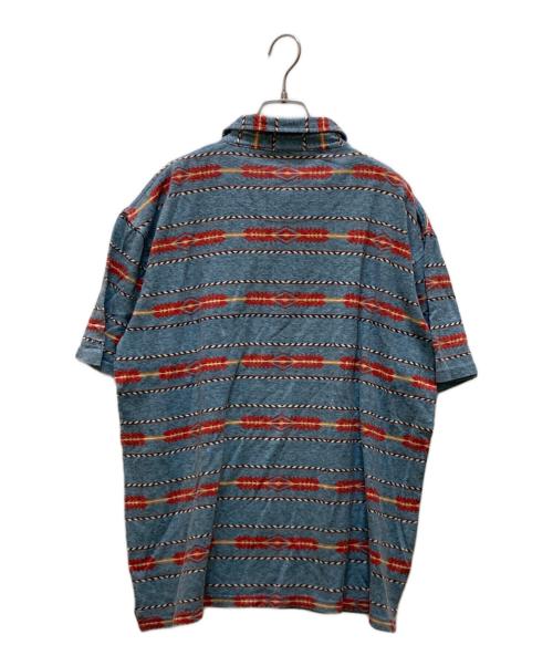 PENDLETON（ペンドルトン）PENDLETON (ペンドルトン) 総柄ポロシャツ ブルー サイズ:Lの古着・服飾アイテム