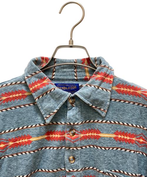 PENDLETON（ペンドルトン）PENDLETON (ペンドルトン) 総柄ポロシャツ ブルー サイズ:Lの古着・服飾アイテム