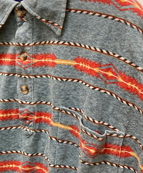 PENDLETON（ペンドルトン）PENDLETON (ペンドルトン) 総柄ポロシャツ ブルー サイズ:Lの古着・服飾アイテム