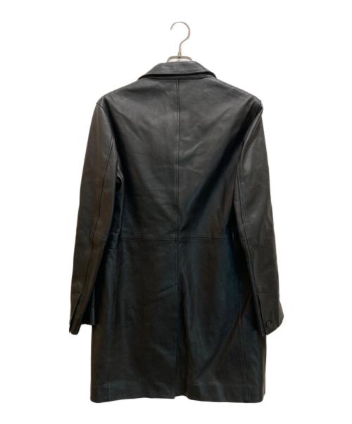 ck Calvin Klein（シーケーカルバンクライン）ck Calvin Klein (シーケーカルバンクライン) ラムレザーチェスターコート ブラック サイズ:38の古着・服飾アイテム