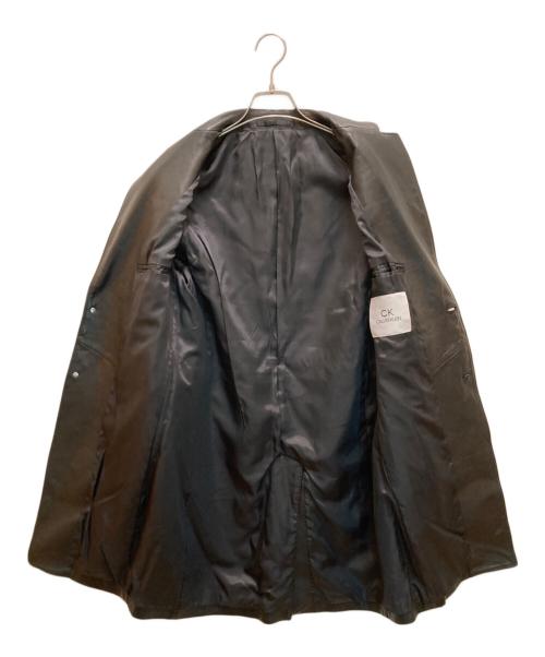 ck Calvin Klein（シーケーカルバンクライン）ck Calvin Klein (シーケーカルバンクライン) ラムレザーチェスターコート ブラック サイズ:38の古着・服飾アイテム