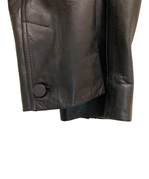 ck Calvin Klein（シーケーカルバンクライン）ck Calvin Klein (シーケーカルバンクライン) ラムレザーチェスターコート ブラック サイズ:38の古着・服飾アイテム