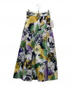 La boutique BonBonラブティックボンボン）の古着「フラワーデザインロングスカート」｜ホワイト×イエロー