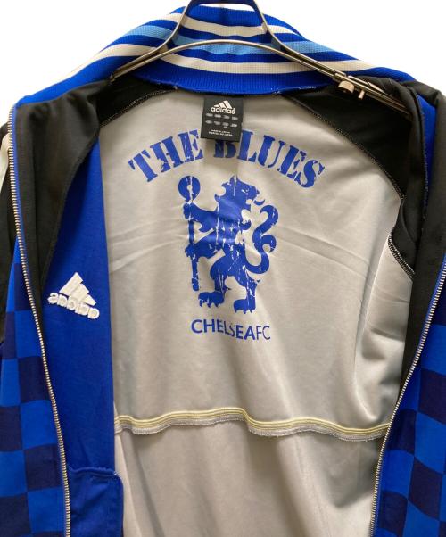 adidas（アディダス）adidas (アディダス) チェックトラックジャケット ブルー サイズ:XOの古着・服飾アイテム
