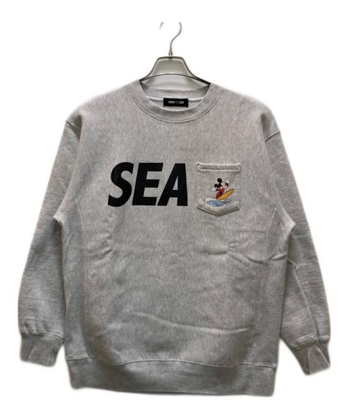 WIND AND SEA（ウィンダンシー）WIND AND SEA (ウィンダンシー) Disney (ディズニー) サーフ ミッキー クルーネック スウェット グレー サイズ:Lの古着・服飾アイテム