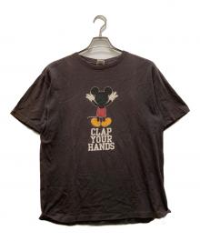 STANDARD CALIFORNIA×DISNEY（スタンダードカリフォルニア×ディズニー）の古着「コラボグラフィック ロゴ クルーネック Tシャツ」｜ブラック