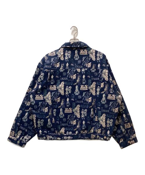 LAZY GOD（レイジーゴッド）LAZY GOD (レイジーゴッド) 総柄ジャケット. ブルー サイズ:Freeの古着・服飾アイテム