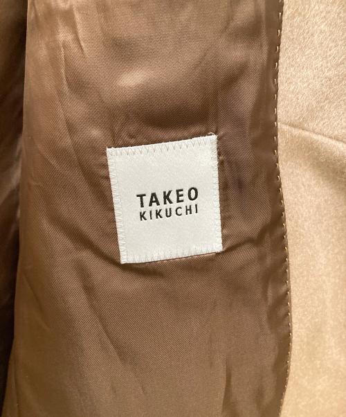 TAKEO KIKUCHI（タケオキクチ）TAKEO KIKUCHI (タケオキクチ) ウールｘカシミヤ スタンドカラーコート ベージュ サイズ:２の古着・服飾アイテム