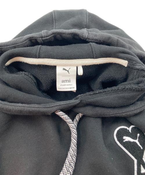 PUMA（プーマ）PUMA (プーマ) AMI PARIS (アミ パリス) コラボプルオーバーパーカー ブラック サイズ:Lの古着・服飾アイテム