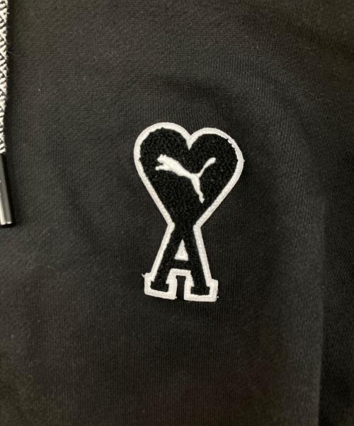 PUMA（プーマ）PUMA (プーマ) AMI PARIS (アミ パリス) コラボプルオーバーパーカー ブラック サイズ:Lの古着・服飾アイテム