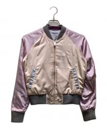 DIESEL（ディーゼル）の古着「スネーク刺繍デザインスカジャン」｜ピンク