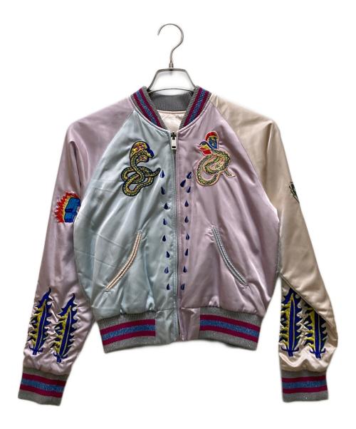 DIESEL（ディーゼル）DIESEL (ディーゼル) スネーク刺繍デザインスカジャン ピンク サイズ:XSの古着・服飾アイテム