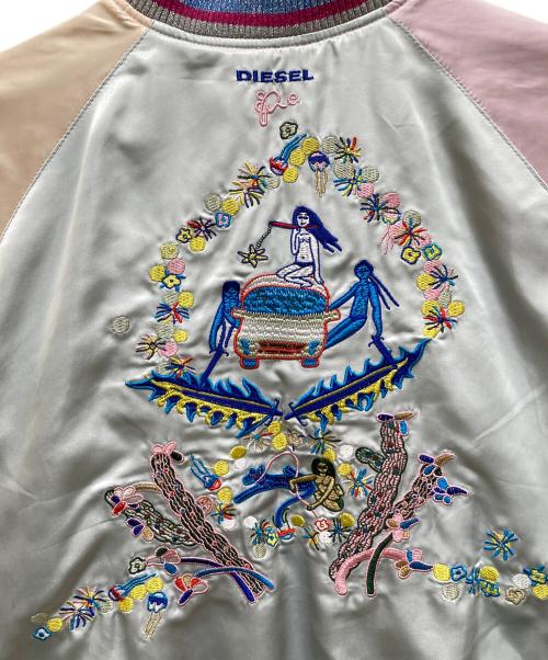 DIESEL（ディーゼル）DIESEL (ディーゼル) スネーク刺繍デザインスカジャン ピンク サイズ:XSの古着・服飾アイテム