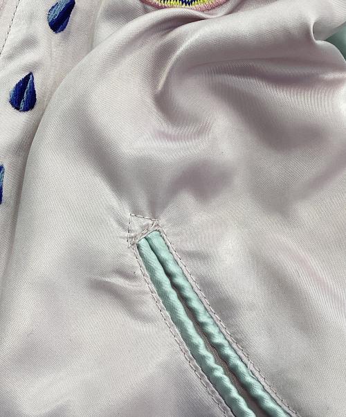 DIESEL（ディーゼル）DIESEL (ディーゼル) スネーク刺繍デザインスカジャン ピンク サイズ:XSの古着・服飾アイテム