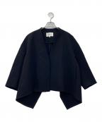 ENFOLDエンフォルド）の古着「ライトダブルクロス ショートジャケット」｜ブラック