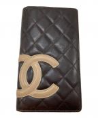 CHANELシャネル）の古着「ココマーク長財布」｜ブラウン×オレンジ