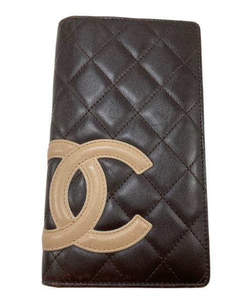 CHANEL（シャネル）CHANEL (シャネル) ココマーク長財布 ブラウン×オレンジの古着・服飾アイテム