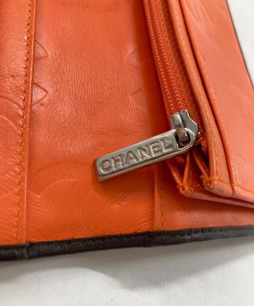 CHANEL（シャネル）CHANEL (シャネル) ココマーク長財布 ブラウン×オレンジの古着・服飾アイテム