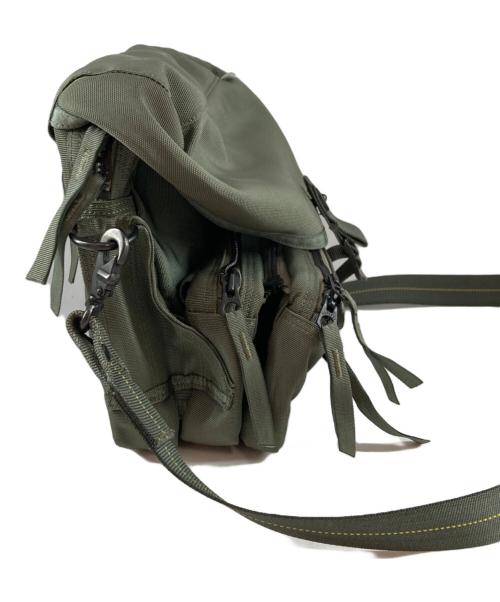 HARVEST LABEL（ハーヴェストレーベル）HARVEST LABEL (ハーヴェストレーベル) マルチポケットナイロンショルダーバッグ グリーンの古着・服飾アイテム