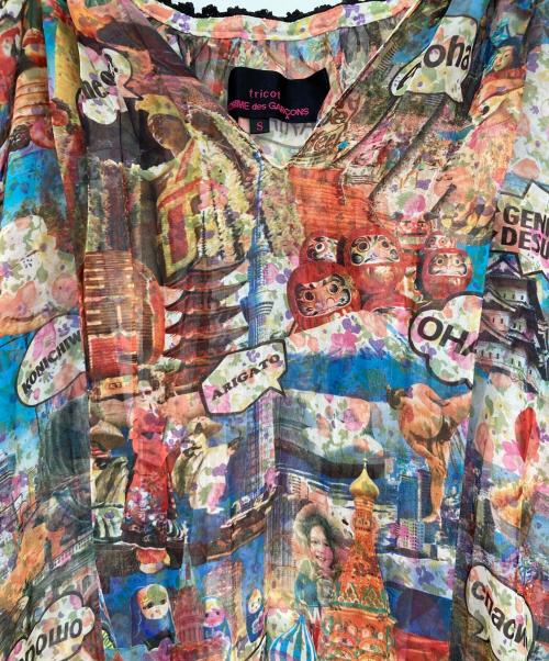 tricot COMME des GARCONS（トリココムデギャルソン）tricot COMME des GARCONS (トリココムデギャルソン) 総柄ブラウス マルチカラー サイズ:Sの古着・服飾アイテム