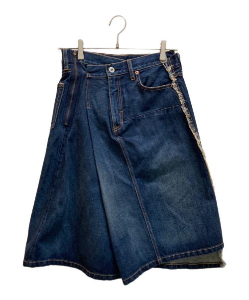 JUNYA WATANABE COMME des GARCONS（ジュンヤワタナベ コムデギャルソン）JUNYA WATANABE COMME des GARCONS ((ジュンヤワタナベ コムデギャルソン) 変形デザインデニムスカート インディゴ サイズ:Mの古着・服飾アイテム