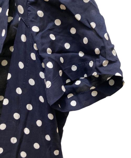 COMME des GARCONS COMME des GARCONS（コムデギャルソン コムデギャルソン）COMME des GARCONS COMME des GARCONS (コムデギャルソン コムデギャルソン) Aライン ドット柄 マキシ エプロン ロングワンピース ネイビー×ホワイト サイズ:XSの古着・服飾アイテム