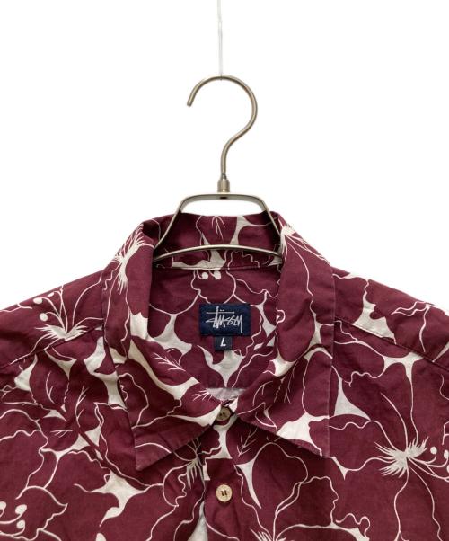 stussy（ステューシー）stussy (ステューシー) ヴィンテージオープンカラーアロハシャツ レッド サイズ:Ⅼの古着・服飾アイテム
