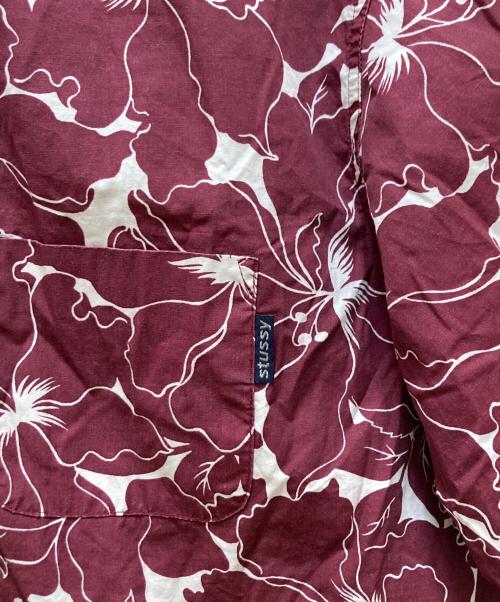 stussy（ステューシー）stussy (ステューシー) ヴィンテージオープンカラーアロハシャツ レッド サイズ:Ⅼの古着・服飾アイテム
