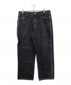 BUTTER GOODSバターグッズ）の古着「バギーデニムパンツ」｜ブラック