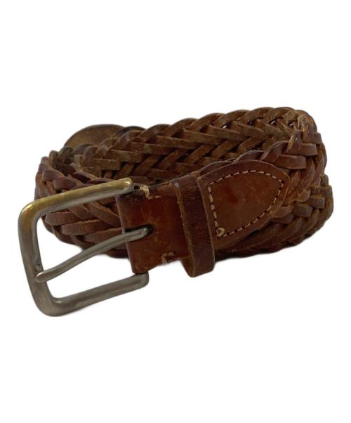 Whitehouse Cox（ホワイトハウスコックス）Whitehouse Cox (ホワイトハウスコックス) メッシュレザーベルト ブラウンの古着・服飾アイテム