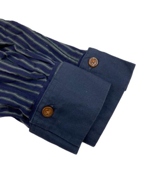 Vivienne Westwood RED LABEL（ヴィヴィアンウエストウッドレッドレーベル）Vivienne Westwood RED LABEL (ヴィヴィアンウエストウッドレッドレーベル) 襟付け替えオーブ刺繍ストライプシャツ ネイビー サイズ:2の古着・服飾アイテム