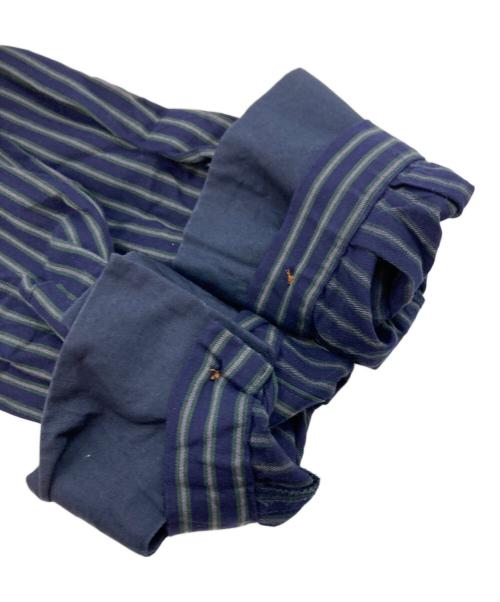 Vivienne Westwood RED LABEL（ヴィヴィアンウエストウッドレッドレーベル）Vivienne Westwood RED LABEL (ヴィヴィアンウエストウッドレッドレーベル) 襟付け替えオーブ刺繍ストライプシャツ ネイビー サイズ:2の古着・服飾アイテム