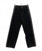adidasアディダス）の古着「アディカラー デニム ファイヤーバードパンツ」｜ブラック