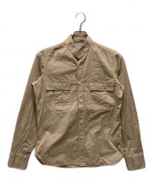 Mario Muscariello（マリオムスカリエッロ）の古着「スタンドカラーミリタリーシャツ」｜ベージュ