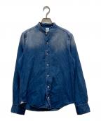 finamoreフィナモレ）の古着「スタンドカラーグラデーションデニムシャツ」｜インディゴ