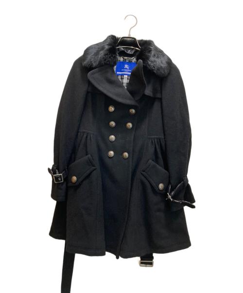 BURBERRY BLUE LABEL（バーバリー ブルー レーベル）BURBERRY BLUE LABEL (バーバリーロンドンブルーレーベル) ウールPコート ブラック サイズ:SIZE 38の古着・服飾アイテム
