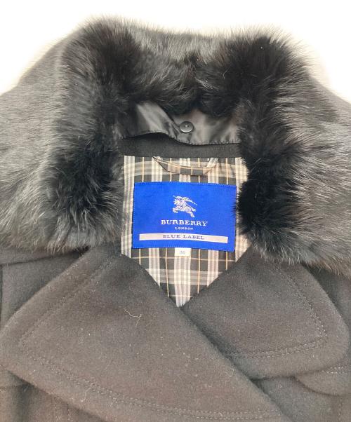 BURBERRY BLUE LABEL（バーバリー ブルー レーベル）BURBERRY BLUE LABEL (バーバリーロンドンブルーレーベル) ウールPコート ブラック サイズ:SIZE 38の古着・服飾アイテム