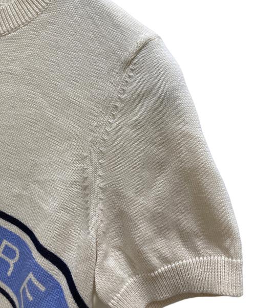 LAUREN RALPH LAUREN（ローレンラルフローレン）LAUREN RALPH LAUREN (ローレンラルフローレン) ビッグロゴ半袖ニット ベージュ サイズ:xsの古着・服飾アイテム