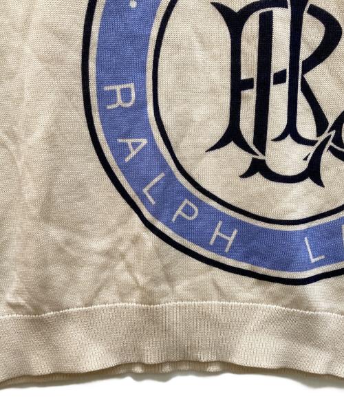 LAUREN RALPH LAUREN（ローレンラルフローレン）LAUREN RALPH LAUREN (ローレンラルフローレン) ビッグロゴ半袖ニット ベージュ サイズ:xsの古着・服飾アイテム