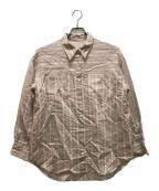 Spick and Spanスピック＆スパン）の古着「シアーストライプシャツ」｜ベージュ