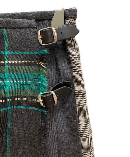 O'NEIL OF DUBLIN（オニールオブダブリン）O'NEIL OF DUBLIN (オニールオブダブリン) allureville (アルアバイル) 別注キルトラップチェックスカート グレー サイズ:36の古着・服飾アイテム