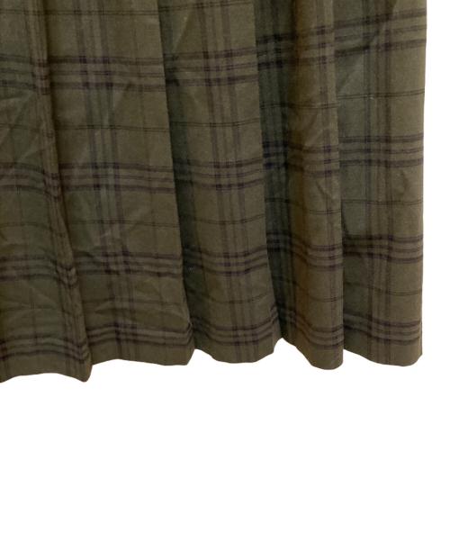 MACKINTOSH PHILOSOPHY（マッキントッシュ フィロソフィー）MACKINTOSH PHILOSOPHY (マッキントッシュ フィロソフィー) GREY LABEL プリーツチェックスカート カーキ サイズ:１の古着・服飾アイテム