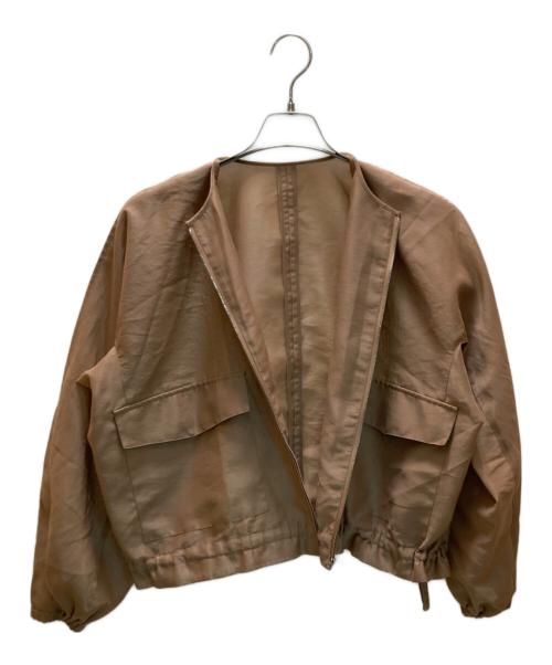martinique（マルティニーク）martinique (マルティニーク) ノーカラーブルゾン ブラウン サイズ:不明の古着・服飾アイテム